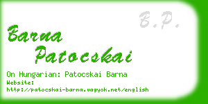 barna patocskai business card